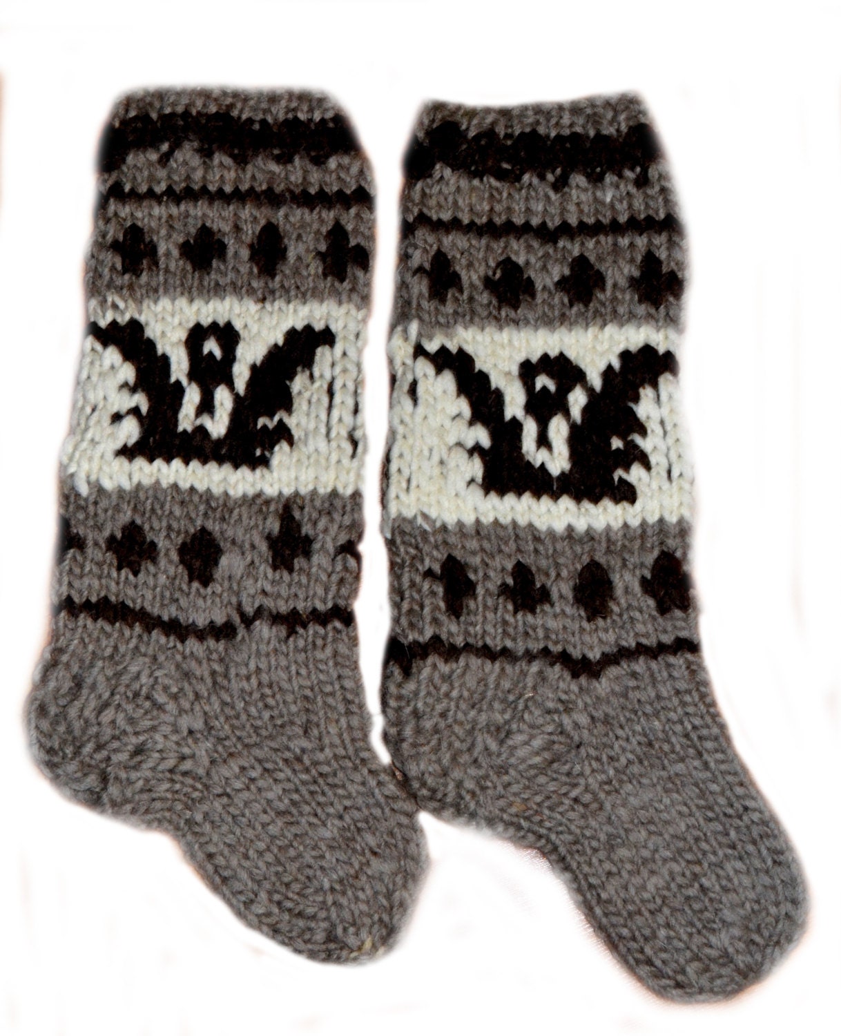 Cowichan Knit Socks Knee High Socks by FaceofNative on Etsy