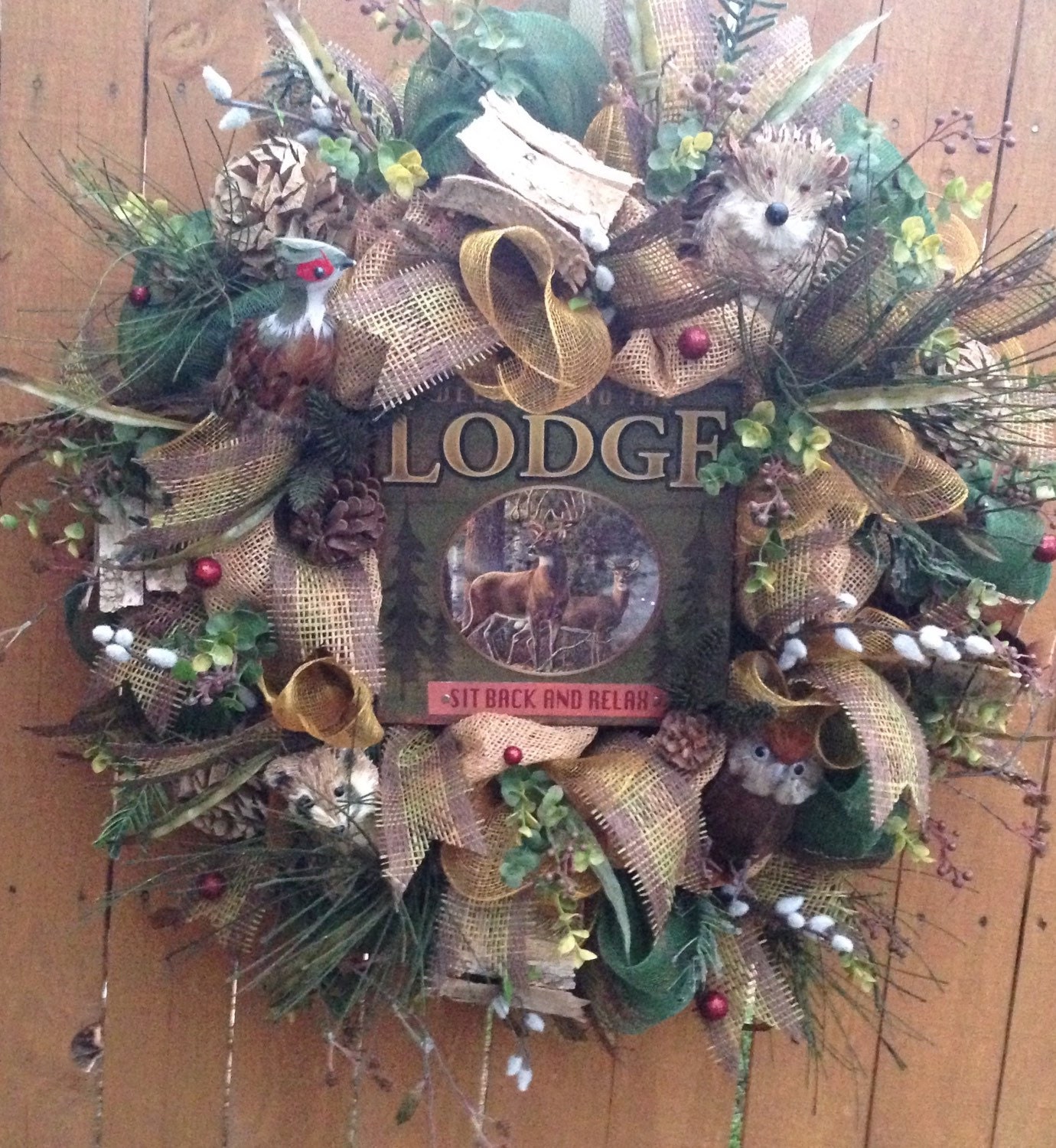 Hunting Wreath Everyday Wreath Nature Wreath Deco by PaZazzWreaths