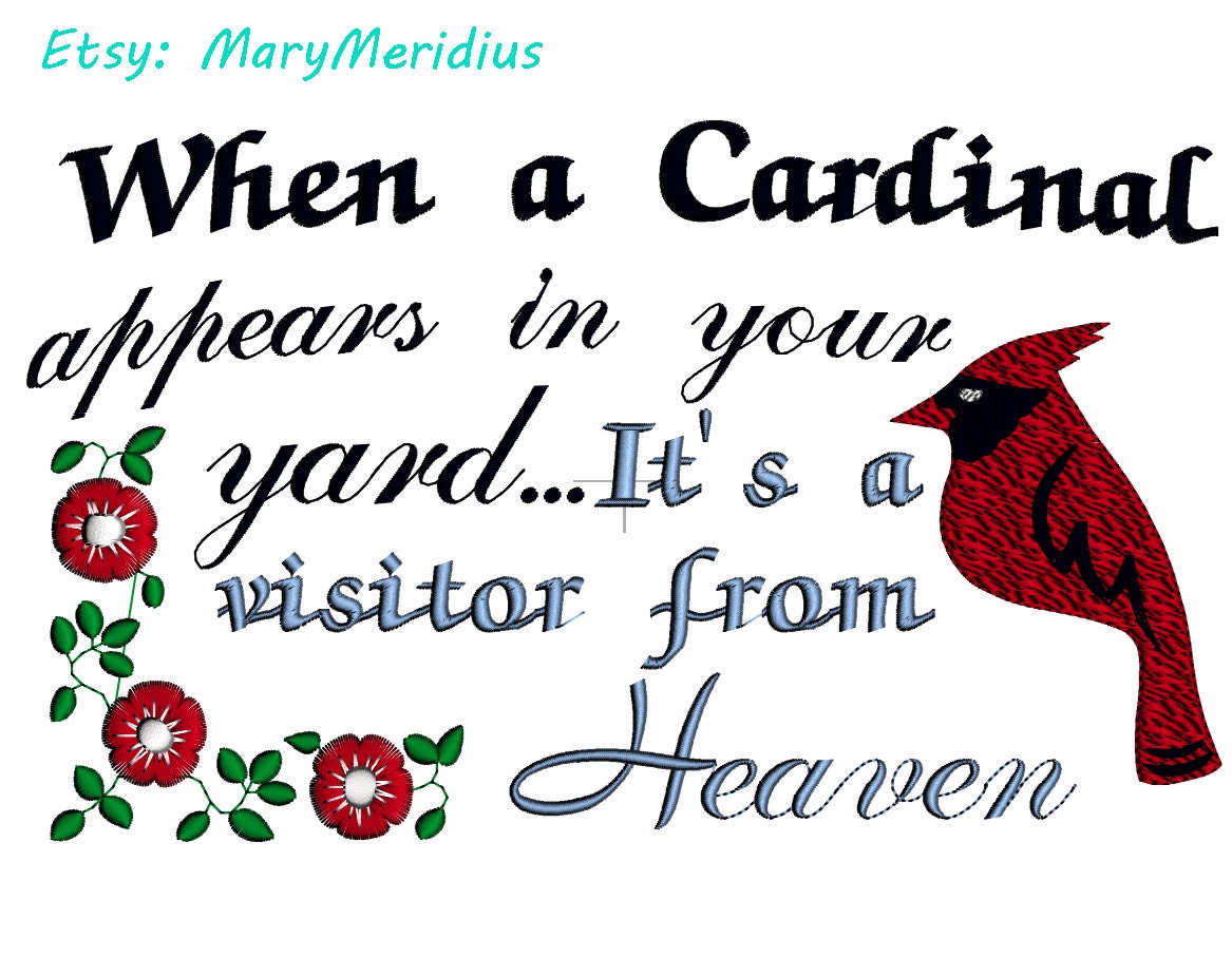 INSTANT-Machine Embroidery Design DownloadCardinal are Angels