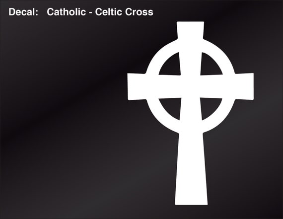 Catholic Cross Decal by MonkeyScarGraphics on Etsy
