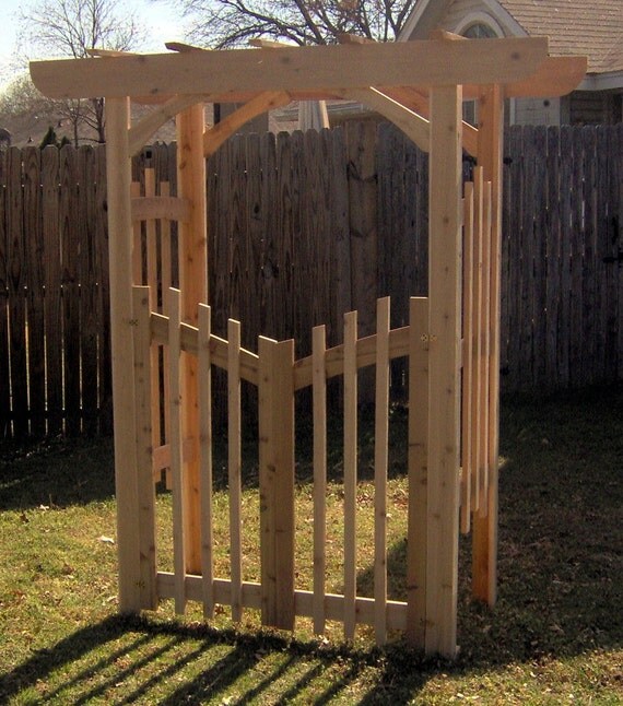 Brand New Decorative Cedar Garden Arbor with Gate Free Brand New Decorative Cedar Garden Arbor with Gate Free