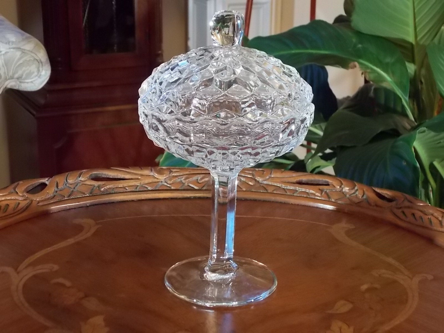 Fostoria Candy Dish with Lid by BoxwoodLaneGifts on Etsy