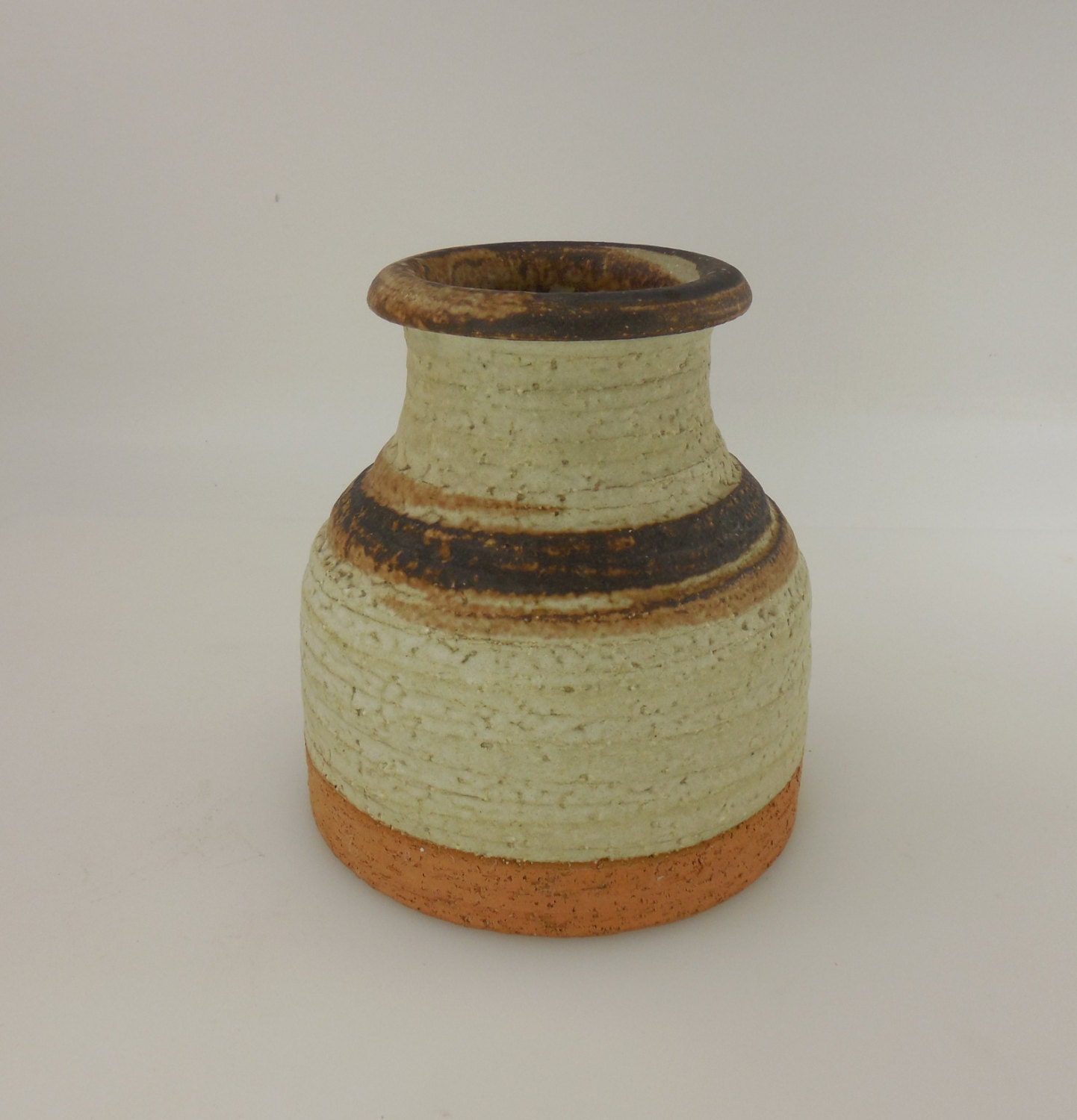 Rosenthal Netter Italy Brown Tan White Pottery vase by DadaRama