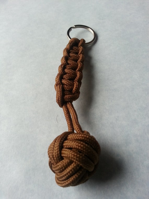 Brown monkey fist paracord key ring paracord by TyrsParacord