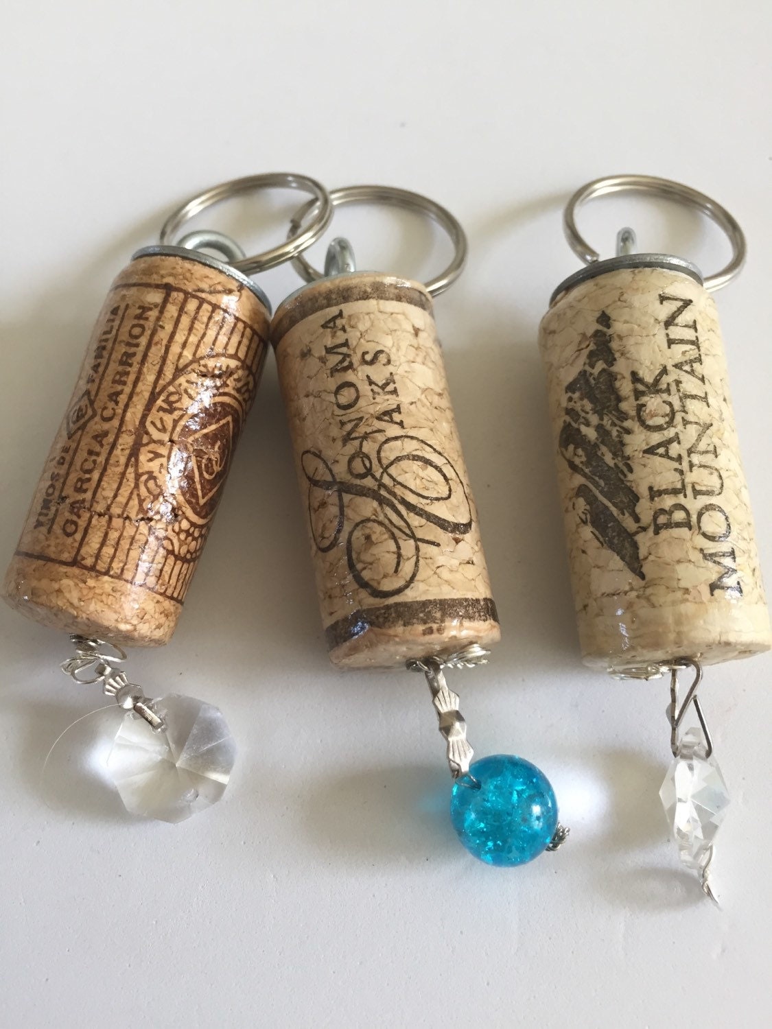 Beaded Wine Cork Keychains Wine Cork Jewelry Party by WiredCoast