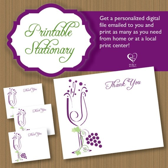 Items similar to Printable Wine Themed Thank You Card on Etsy
