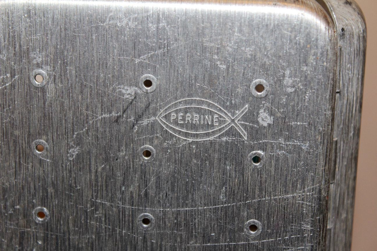 Vintage Classic Aluminium Perrine Fly Box 97 Fishing Tackle