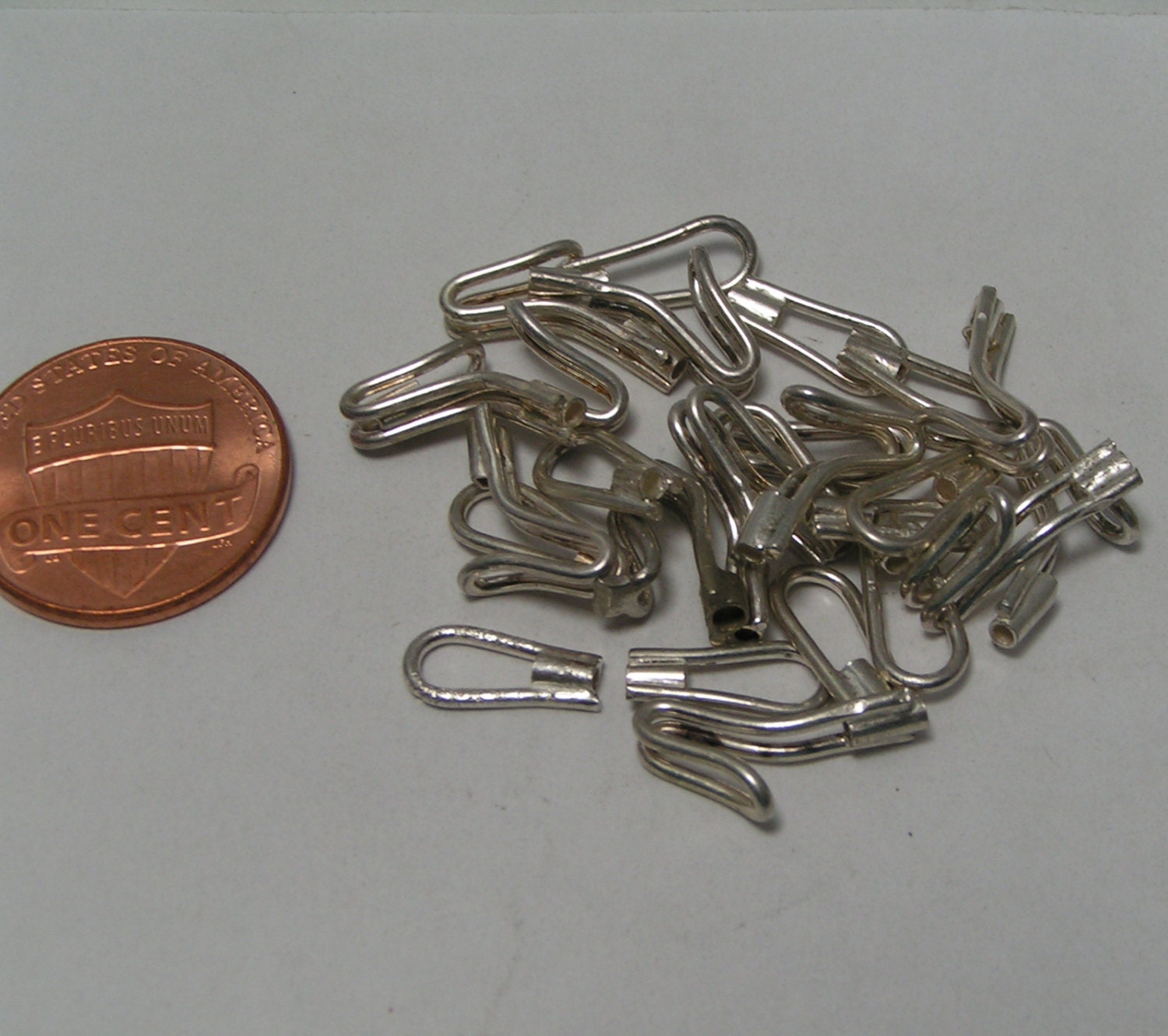 One Package of 12 sets of Sterling Silver Crimp Style Hooks and Eyes ...