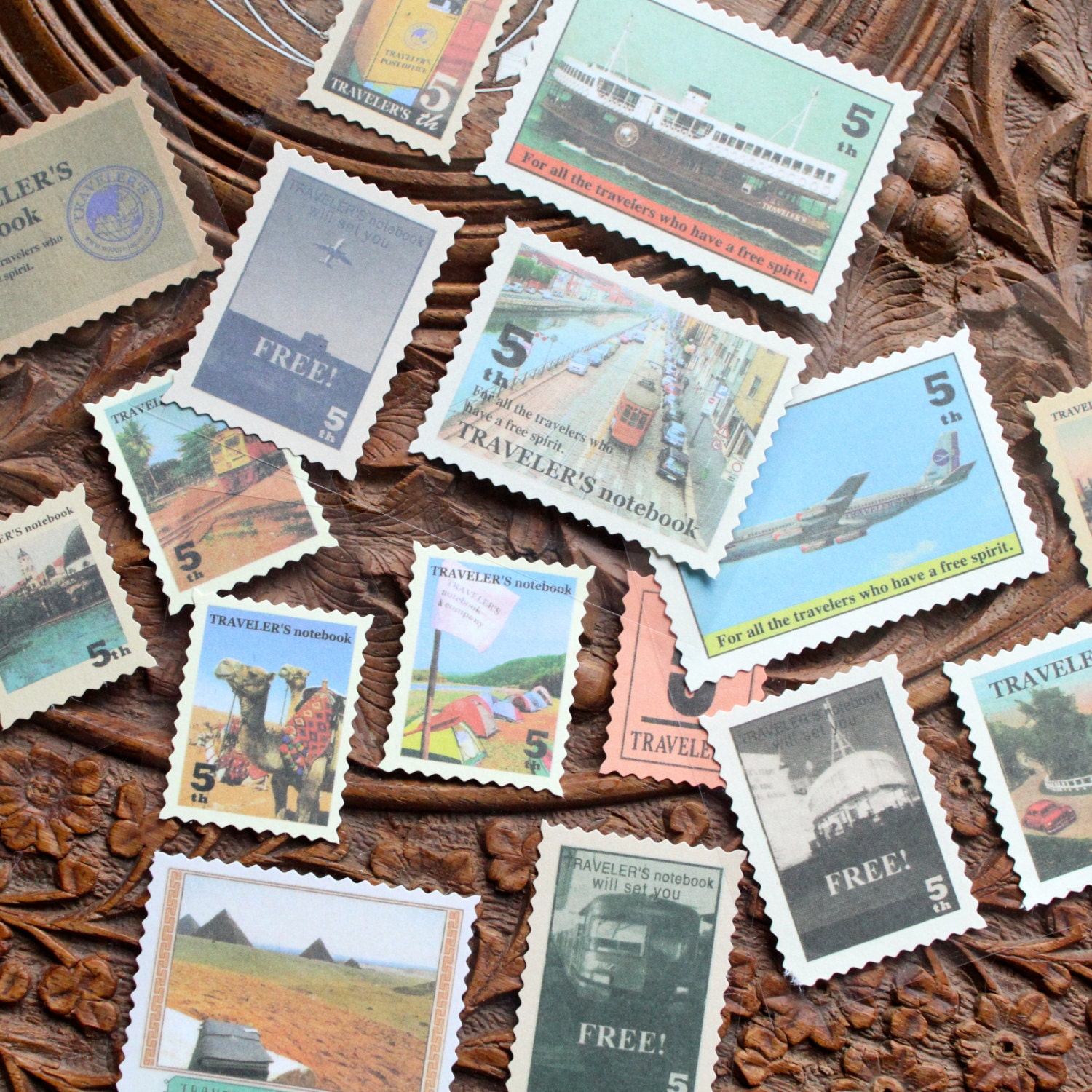travel stamp stickers set travel journal deco vintage