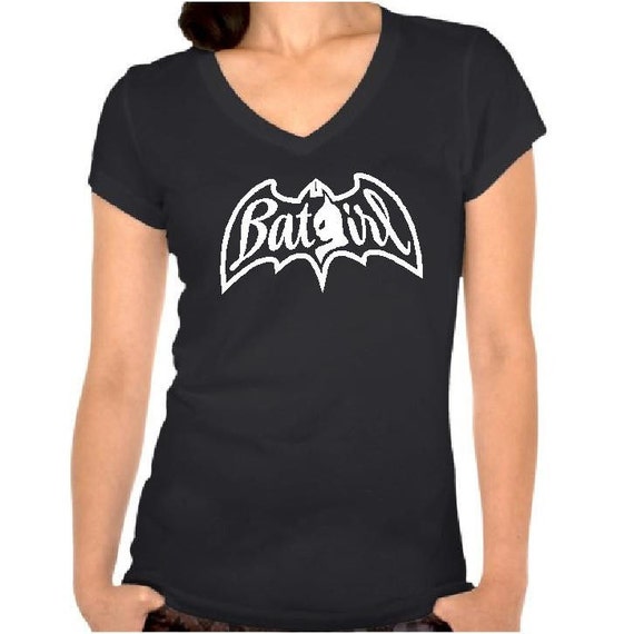 Batgirl Women's Black V Neck Shirt SALE