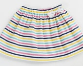 Baby and Toddler Organic Girls Multi-Color Striped Skirt with Bow - Fae