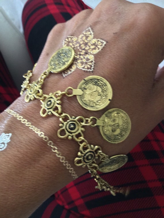 Bronze Coins Gypsy Bracelet by BugigangasbyLeticia on Etsy