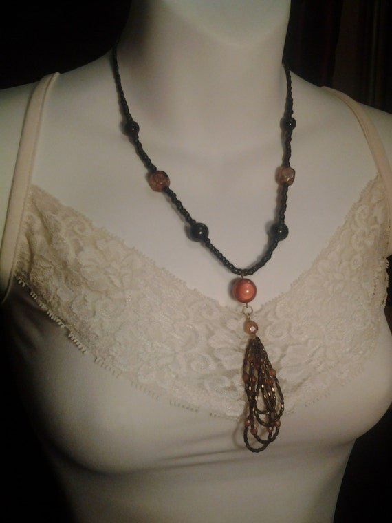 Vintage Beaded Lariat Necklace. Item:N818463