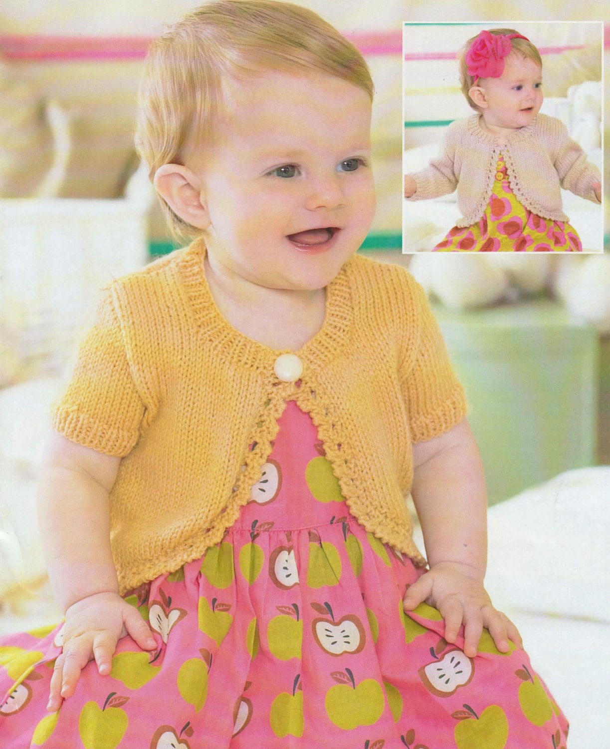 Vintage Knitting Pattern Childrens Bolero Size Newborn to 7