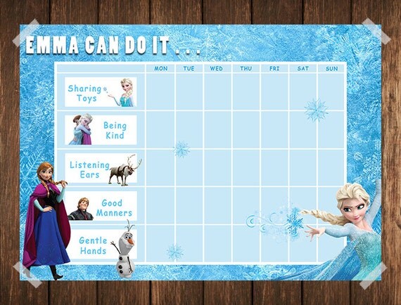 Frozen Toddler Reward Chart / Behaviour Chart / Chore Chart
