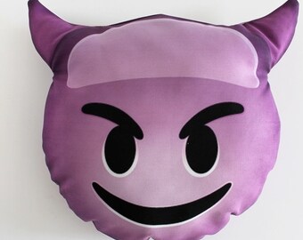 devil emoji cushion