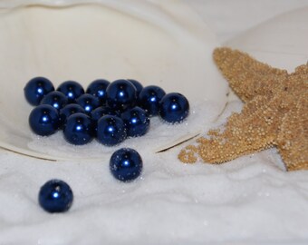 Dark Blue Acrylic Pearl Beads 12mm Quantity20