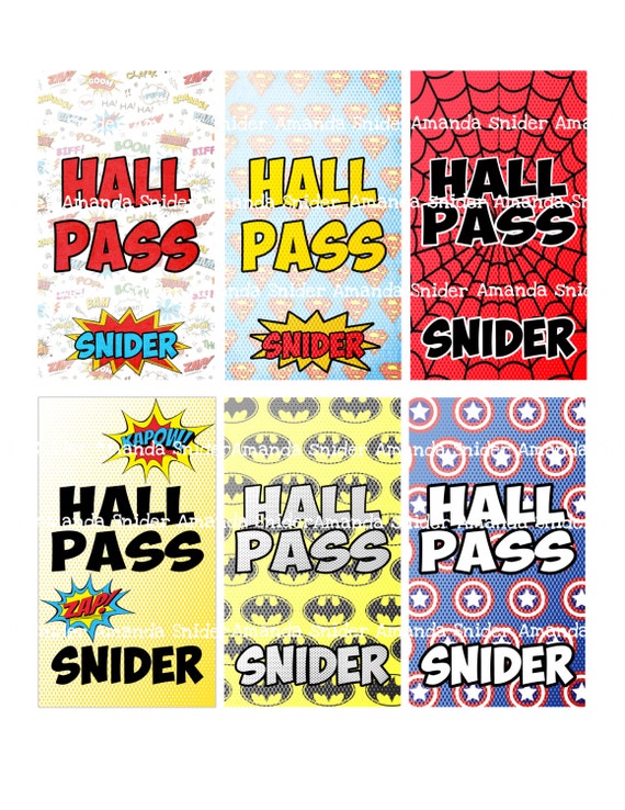 Superhero Hall Pass 2262