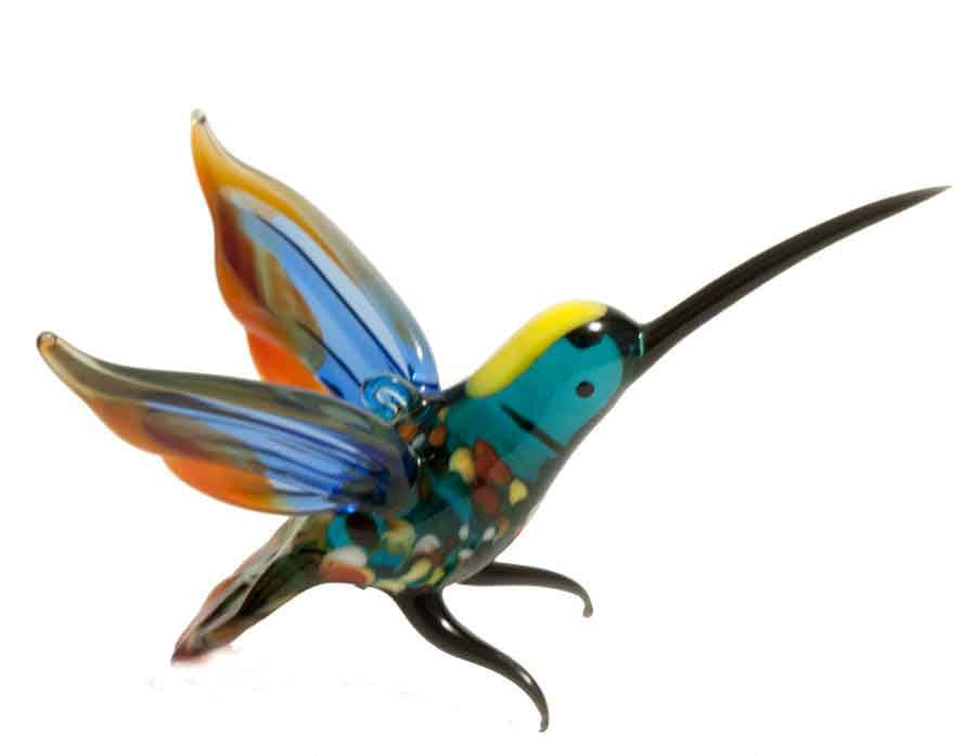 Hanging Glass Hummingbird Blown Collectible by GlassZooShop