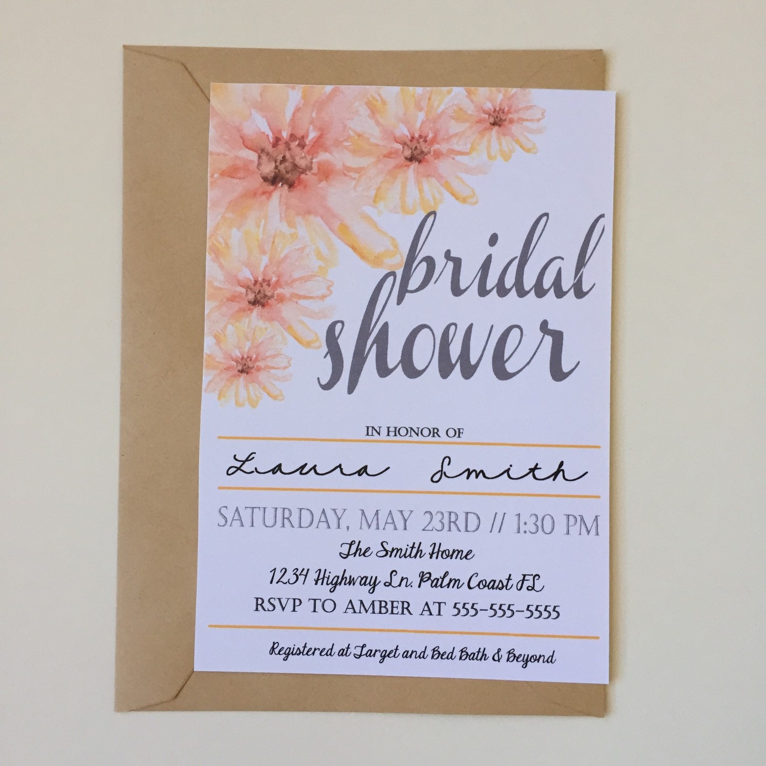 Bridal shower invites by SWcards on Etsy