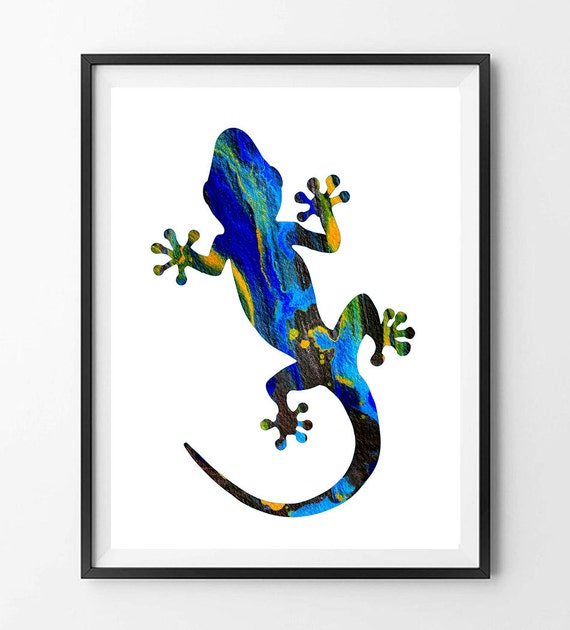 40% Off - Lizard watercolor print, Gecko 2 wall art, Lizard Art Print ...