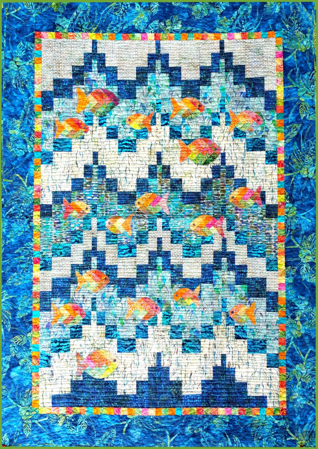 Fish batik quilt