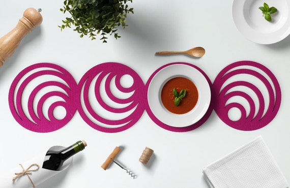 Fühlte mich tisch läufer kreis home decor küchentisch von woooomade