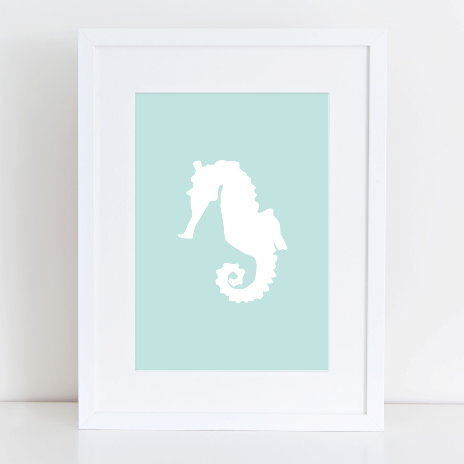 Beach House Decor Seahorse Print Wall Decor by PrintsbyJettyHome