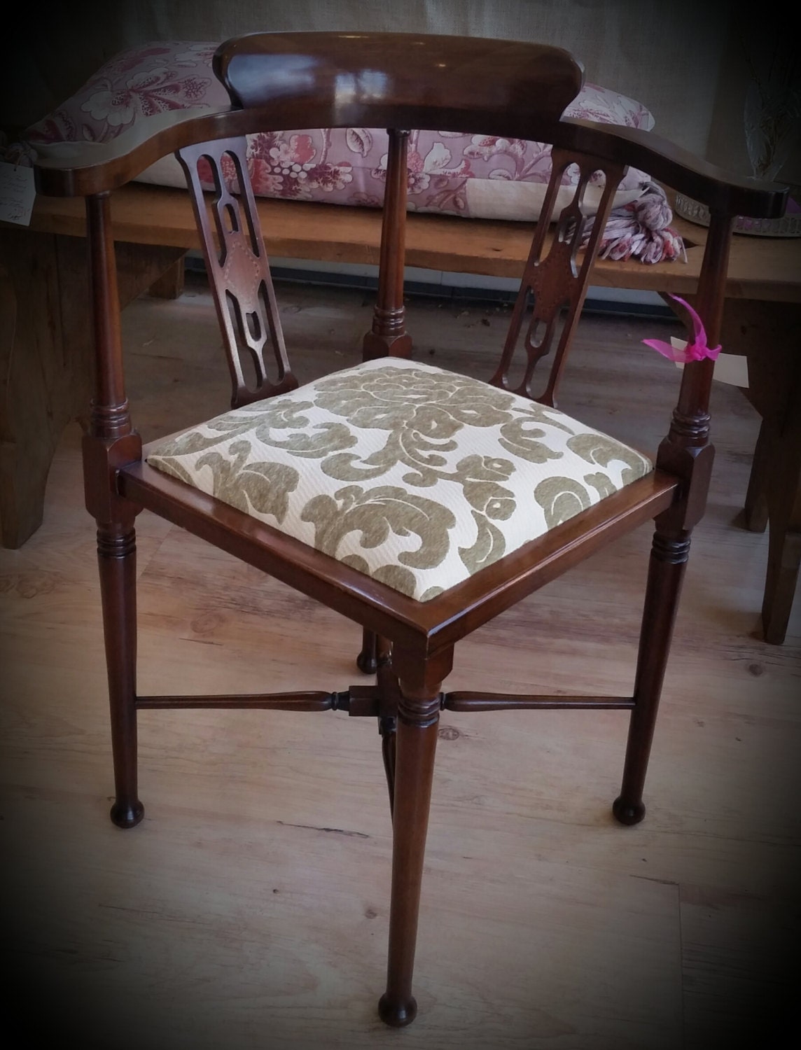Vintage Edwardian Corner Chair, Brandt of Hagerstown, MD / Local Pick