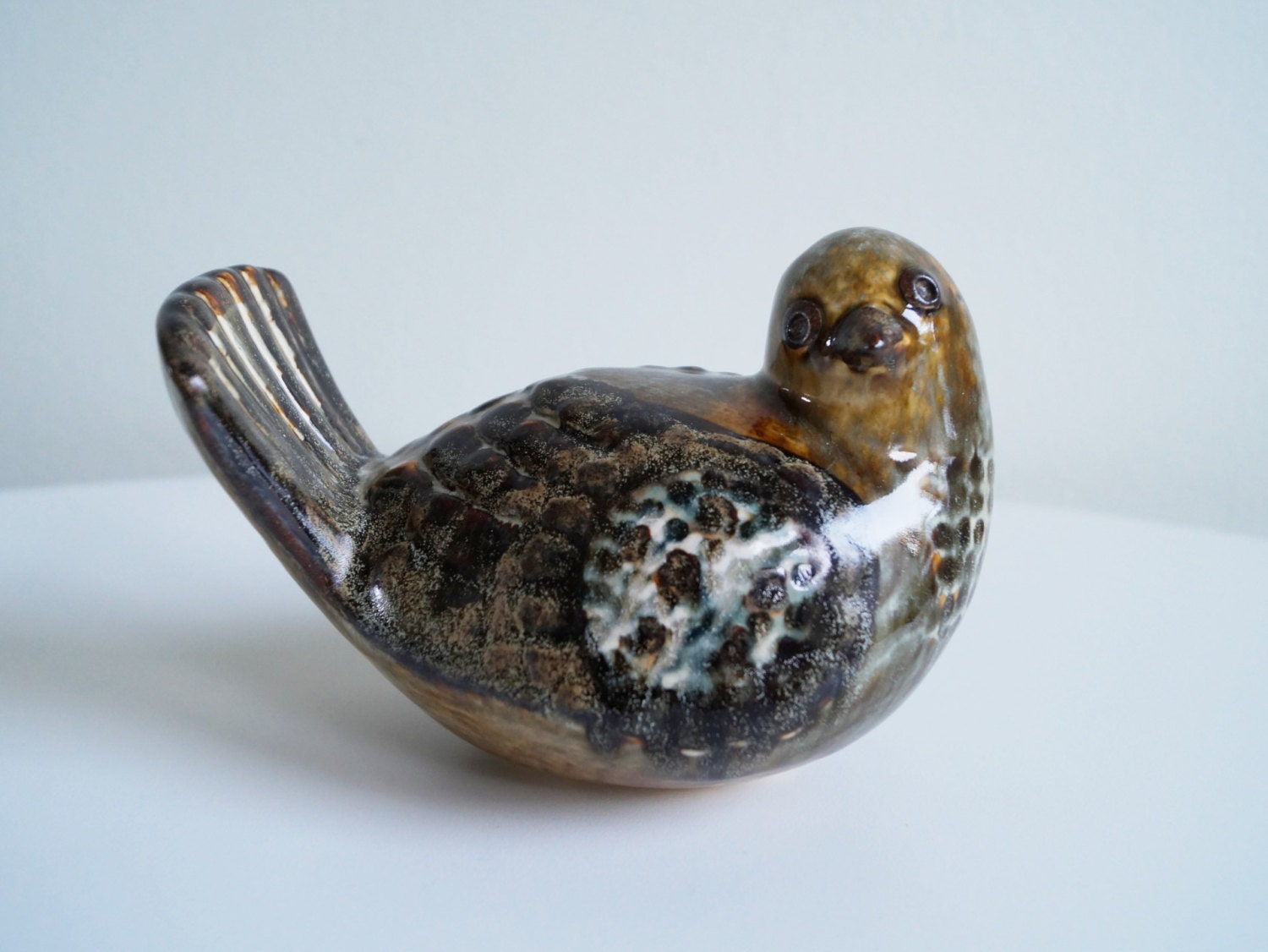 Ceramic Dove Stoneware Dove Søholm Bird Figurine by DanishOldies