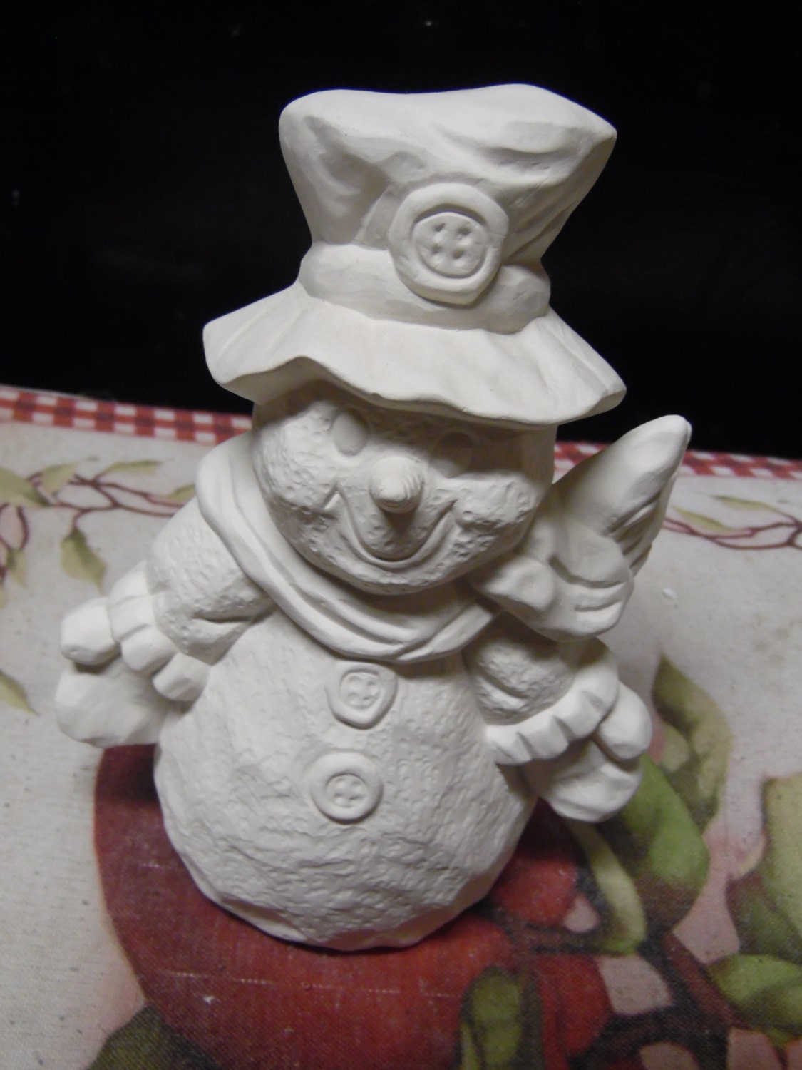 Ceramic bisque ready to paint Snowman by ThrowbackCollectible