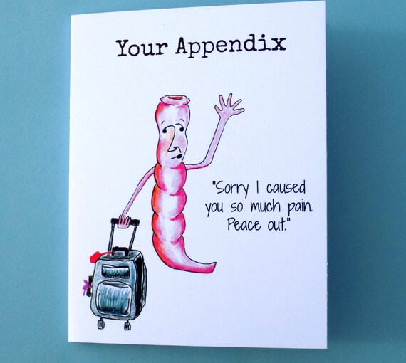 Appendectomy Card Get Well Card Appendectomy by BangsAndTeeth