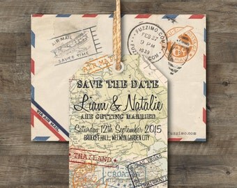 save the date luggage tags