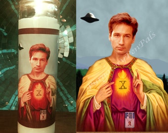 Saint Fox Mulder Prayer Candle / David Duchovny / XFiles / X Files