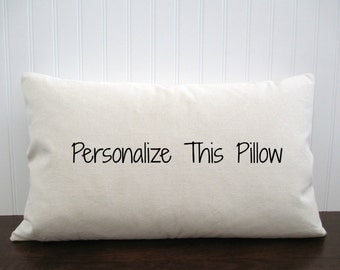 Personalized Cotton Canvas / Burlap Pillow Cover. Burlap Pillow Cover. Custom Pillow. Zipper enclosure. Rustic home decor. Rustic Chic.
