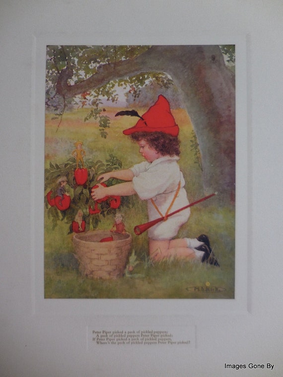 c1900 M.L. Kirk 'Peter Piper' Nursery Rhyme Print