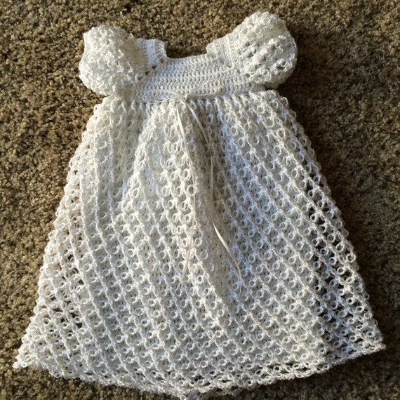 Items similar to Crochet Love Knot Christening Gown on Etsy