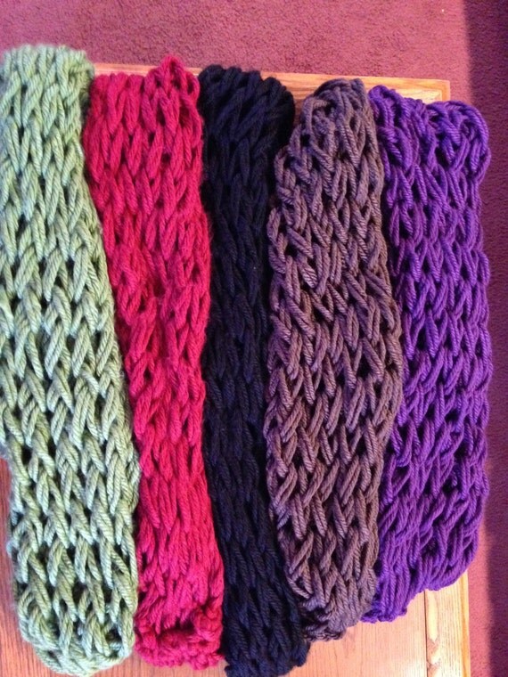 Arm Knit Double Wrap Infinity Scarf