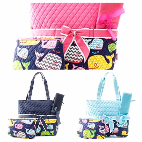 Items similar to 3 piece Quilted Diaper Bag on Etsy
