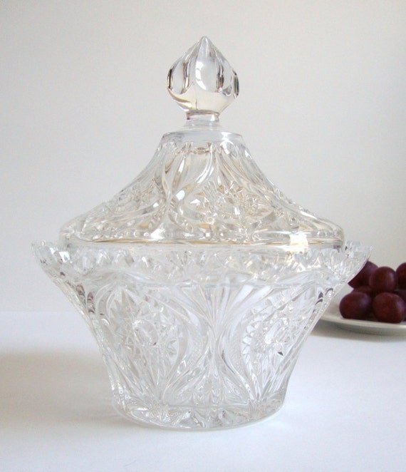 Crystal Candy Dish Mikasa Cut Crystal Candy by TrammellsLair