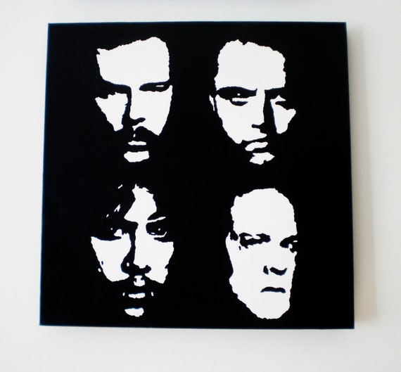 Metallica silhouette painting by KittySvarfdal on Etsy