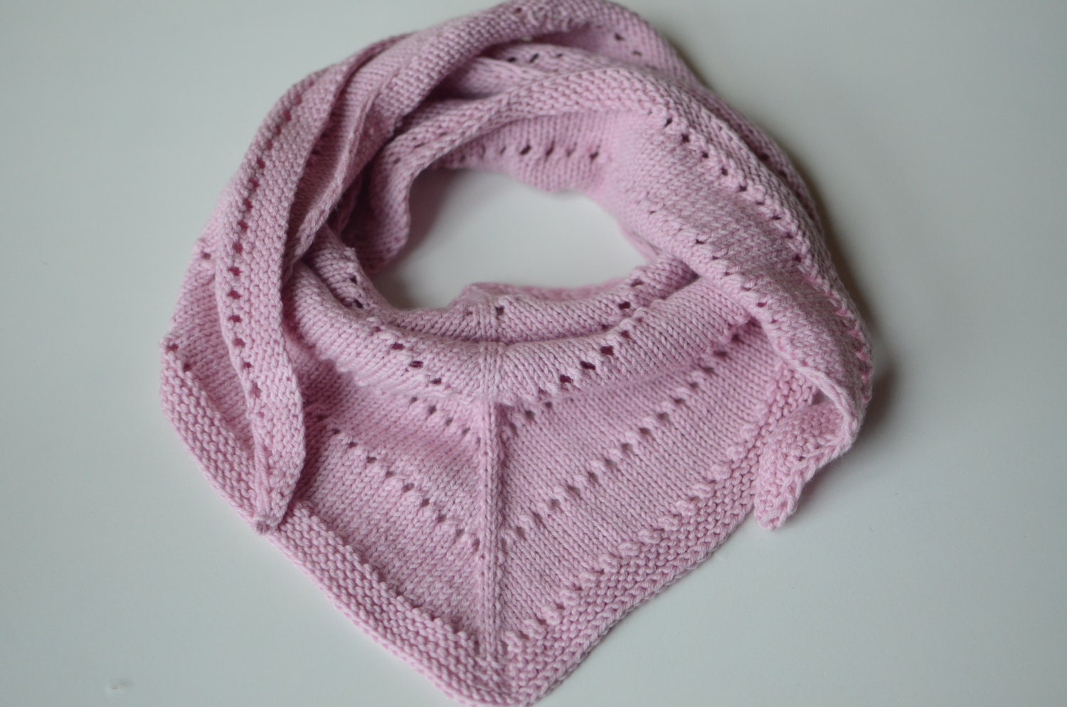 Knitted Girl Bandana Bib Pink Baby Girl Bandana Scarf