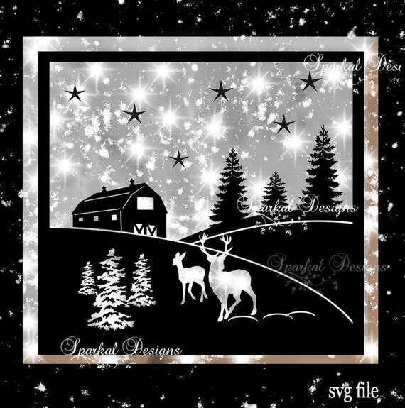 Download Christmas Barn Scape SVG CHRISTMAS Cut File Christmas SVG