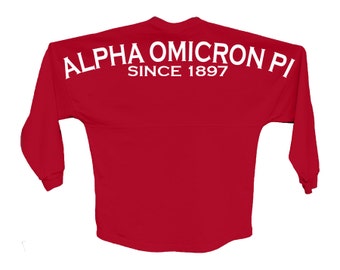 AOII Alpha Omicron Pi Since Jersey Choose Your Colors Sorority Oversized Jersey