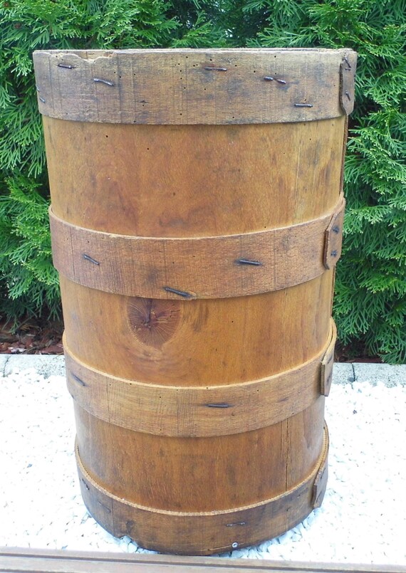 Large Primitive Rustic Wooden Bucket Storage by WoodHistory