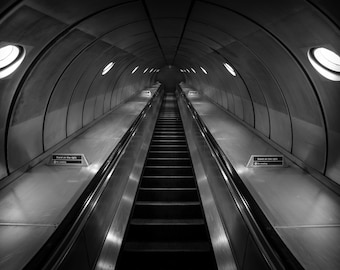 London Fine Art Photo Print: The Only Way Is Up, print of London Underground
