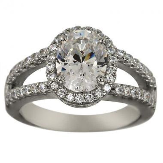 Oval Engagement Ring Halo Engagement Ring With 1.25ct Oval