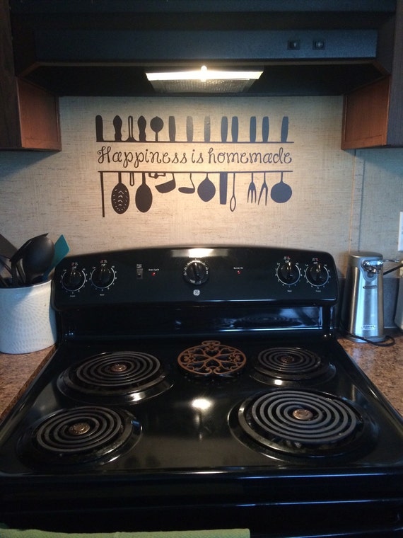 HAPPINESS IS HOMEMADE vinyl wall decal for by knickknacknicolle