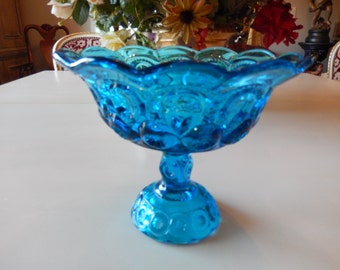 BLUE GLASS COMPOTE