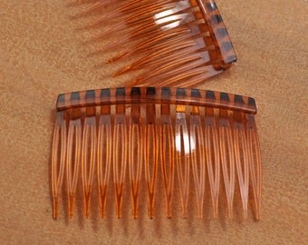 14 teeth Brown Color Hair Combs,Clear plastic Hair Combs DIY 70mm (3 inch),Wedding Bridal Accessory,Wholesale hair combs